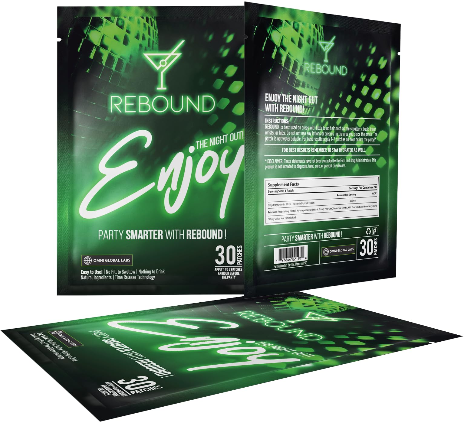 Rebound etiqueta del envase con información de origen y calidad muestra confianza
