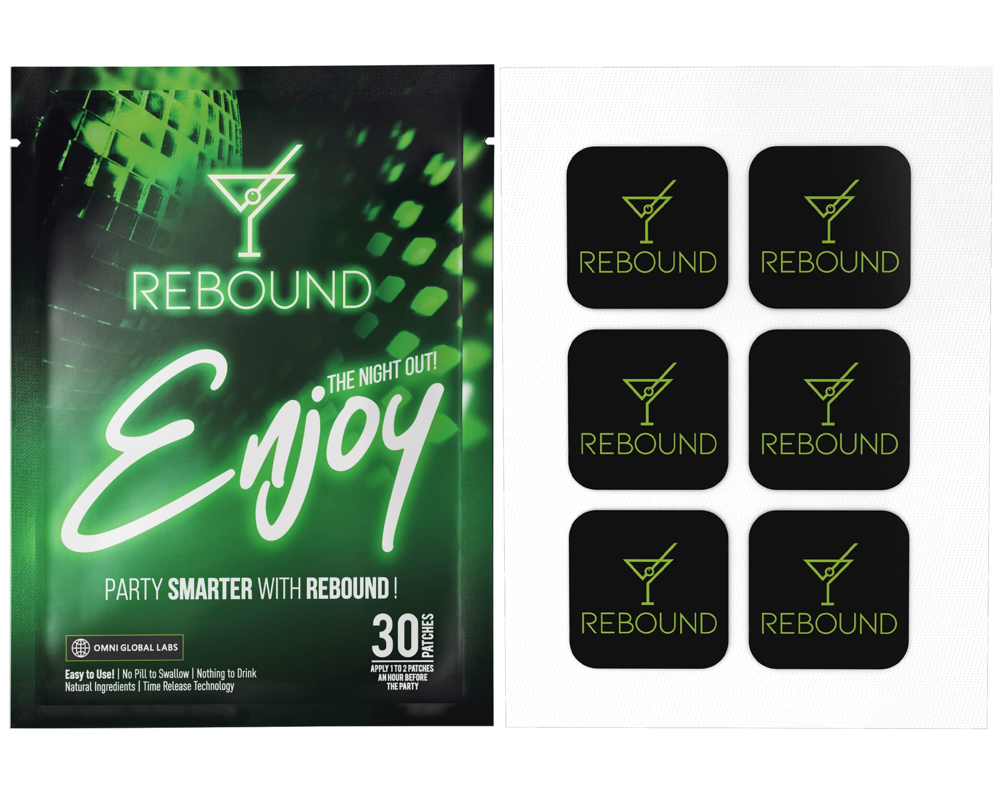Rebound con parche en mano listo para aplicar, comodidad y sencillez al instante