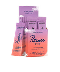Recess pack frontal Gradient Berry mostrando beneficio de relajación rápida