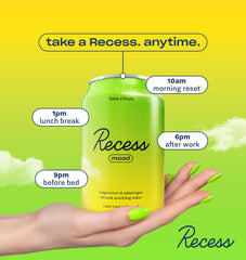 Recess pack de 12 latas apiladas para almacenamiento práctico