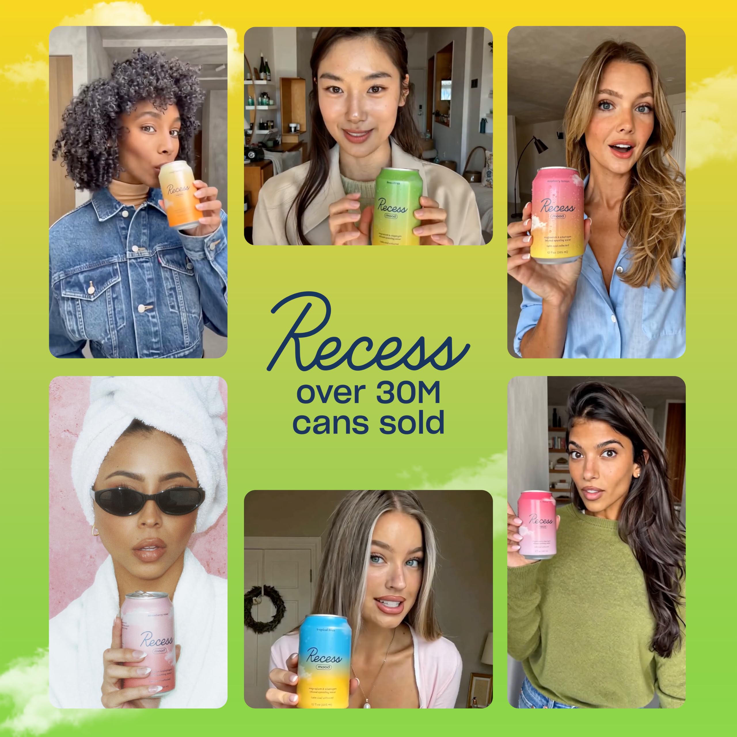 Recess detalle de etiqueta que destaca ingredientes funcionales