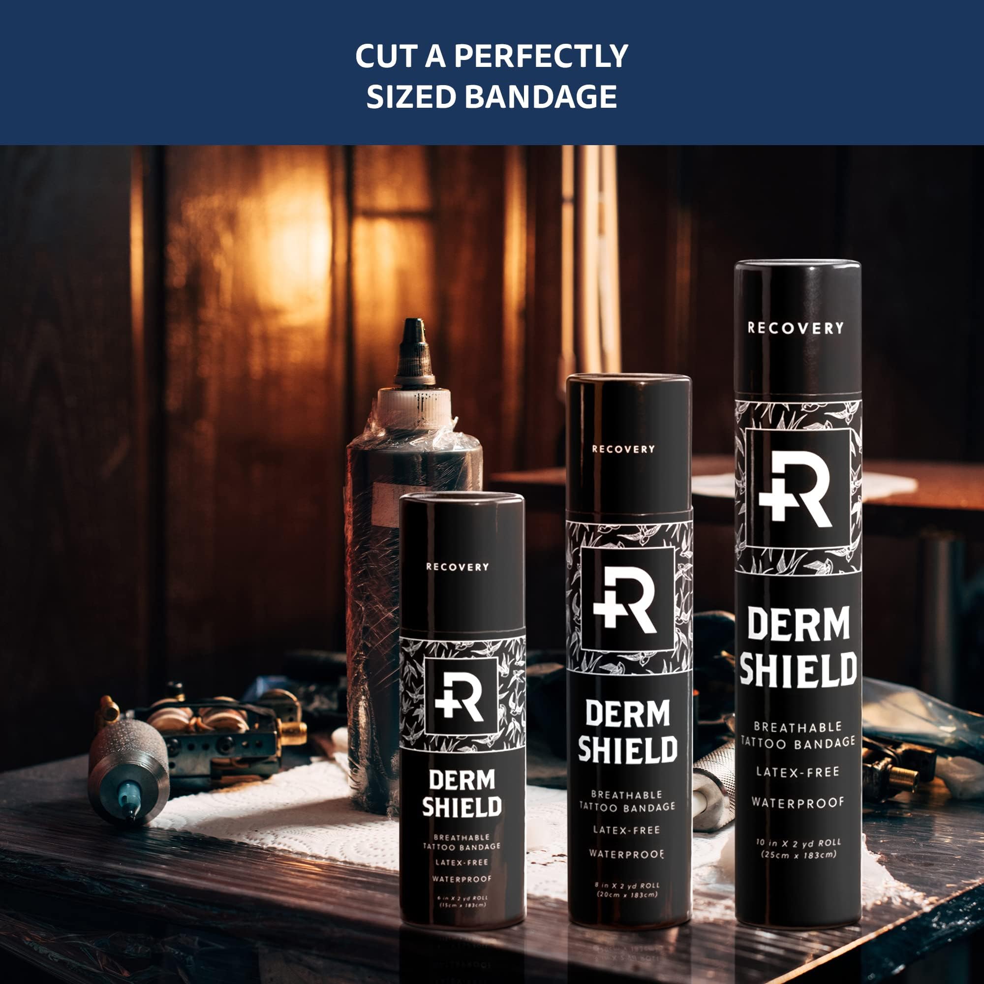 Recovery Aftercare en estudio de tatuajes, protección impermeable durante curación