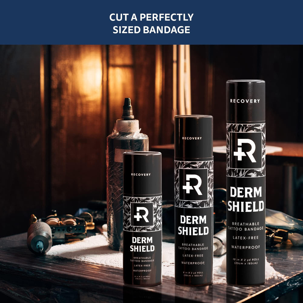 Recovery Aftercare en estudio de tatuajes, protección impermeable durante curación