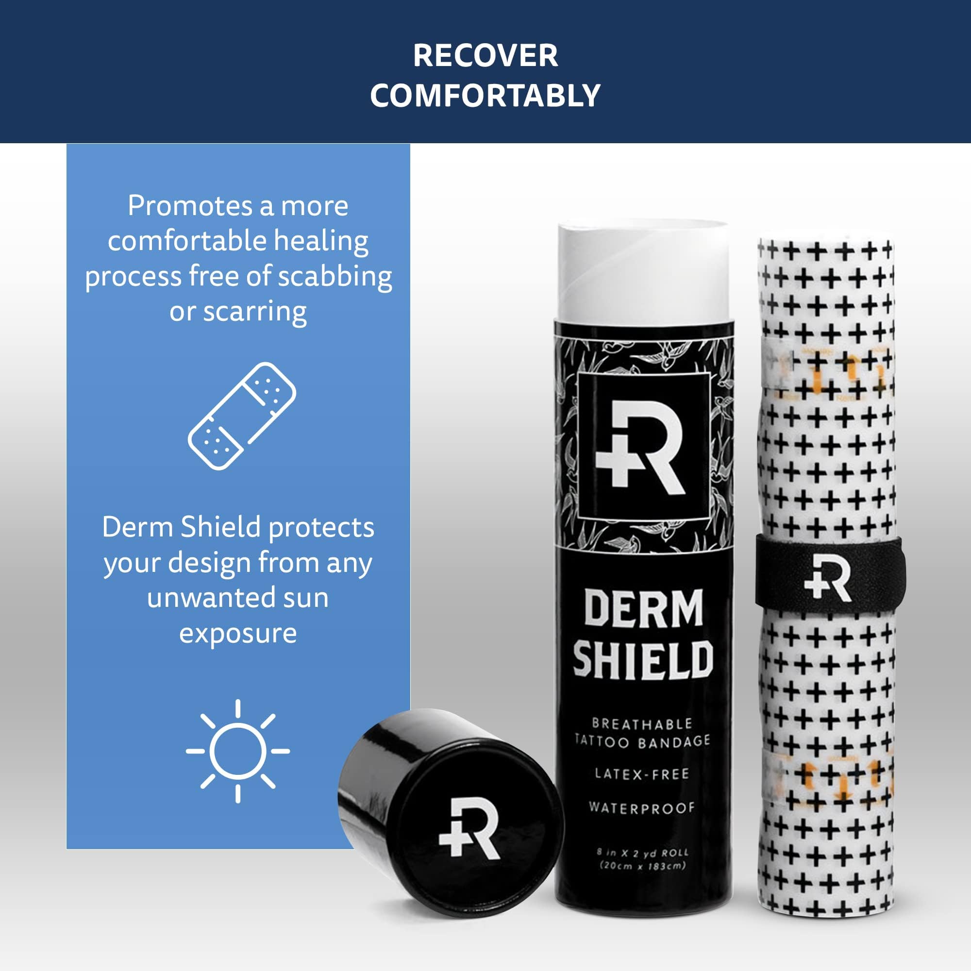 Recovery Aftercare detalle de textura de la película, transparencia y adhesión segura