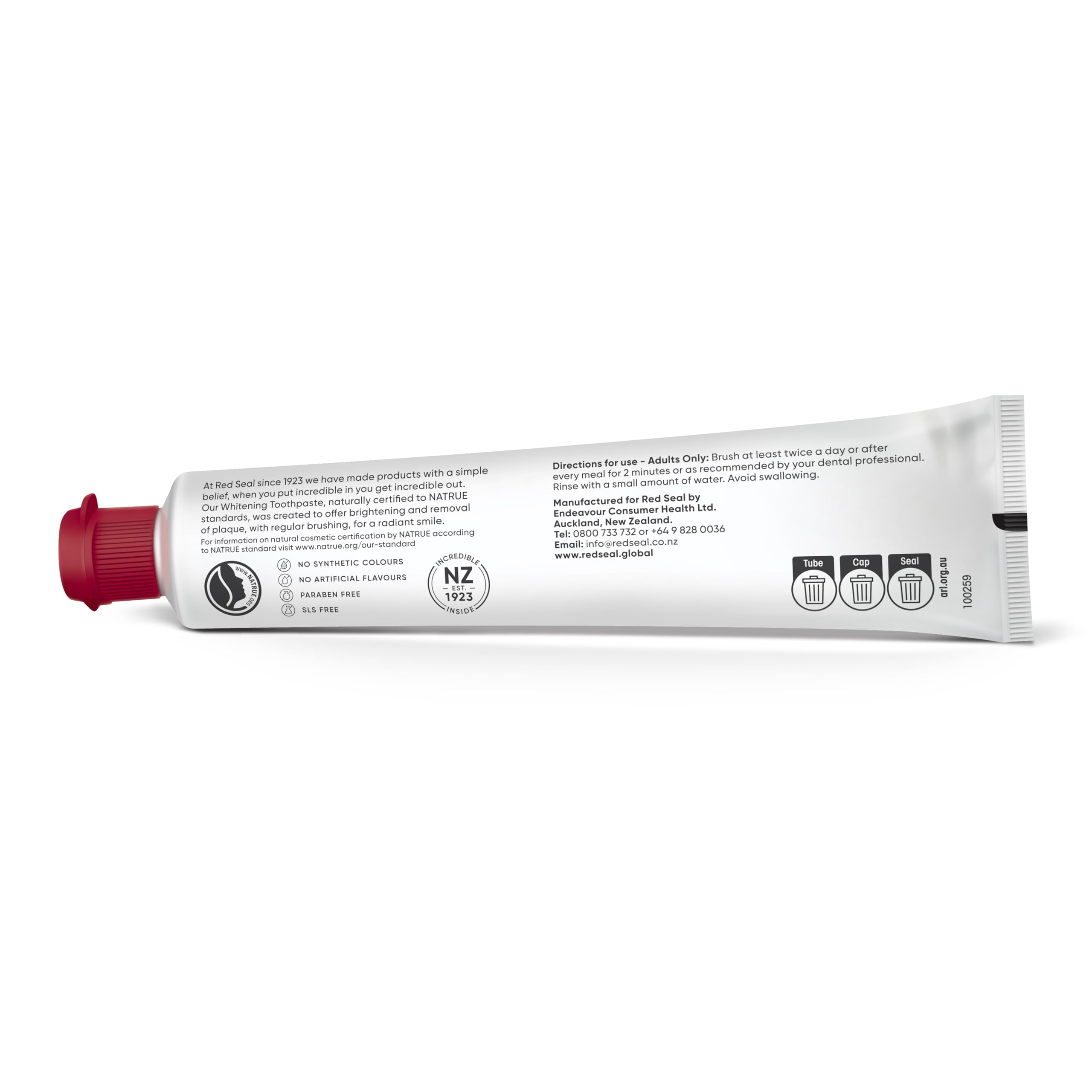 Red Seal ingredientes naturales en primer plano promoviendo pureza