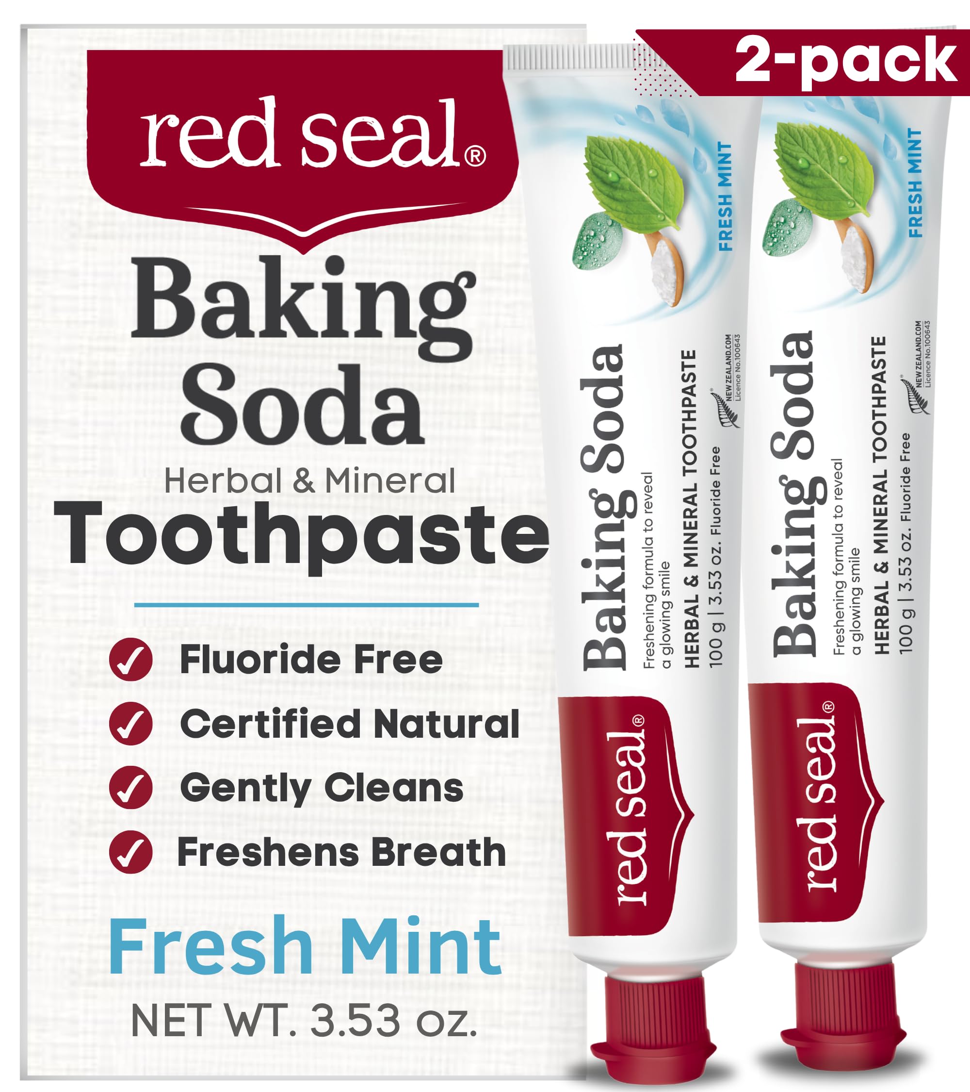 Red Seal frente del empaque mostrando marca y beneficios para limpieza natural