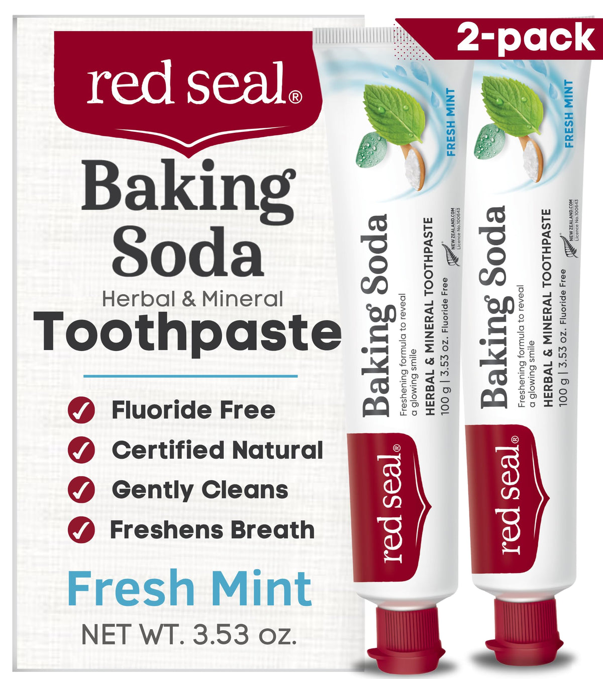 Red Seal frente del empaque mostrando marca y beneficios para limpieza natural