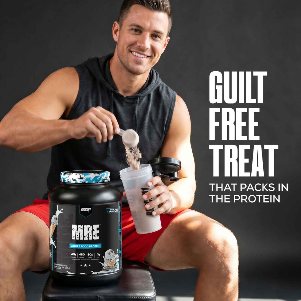 REDCON1 etiqueta nutricional resaltando 46 g proteína y 60 g carbohidratos