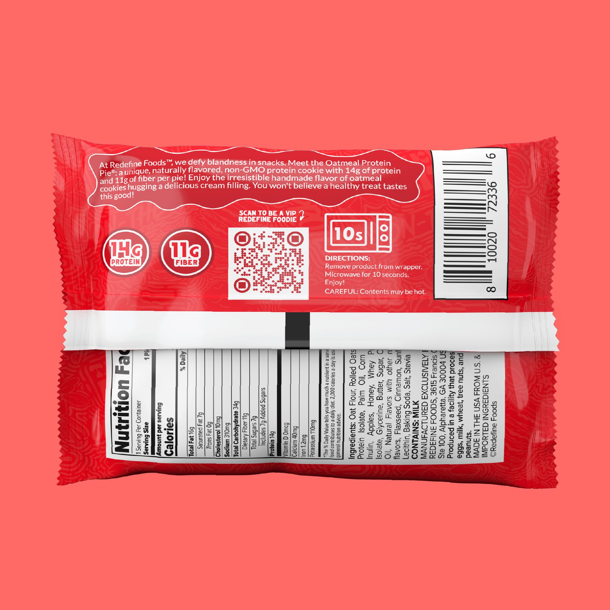 REDEFINE etiqueta nutricional destacando proteínas y fibra