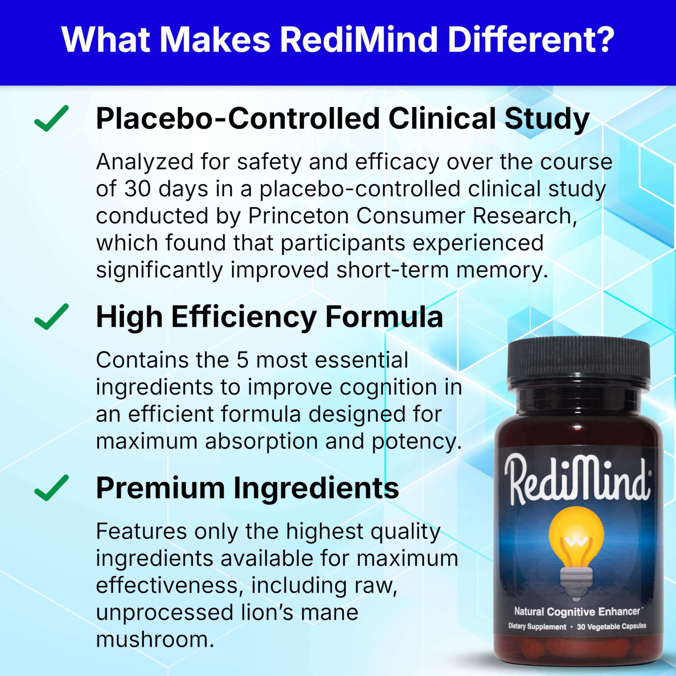 RediMind etiqueta con lista de ingredientes clara y trazable para transparencia