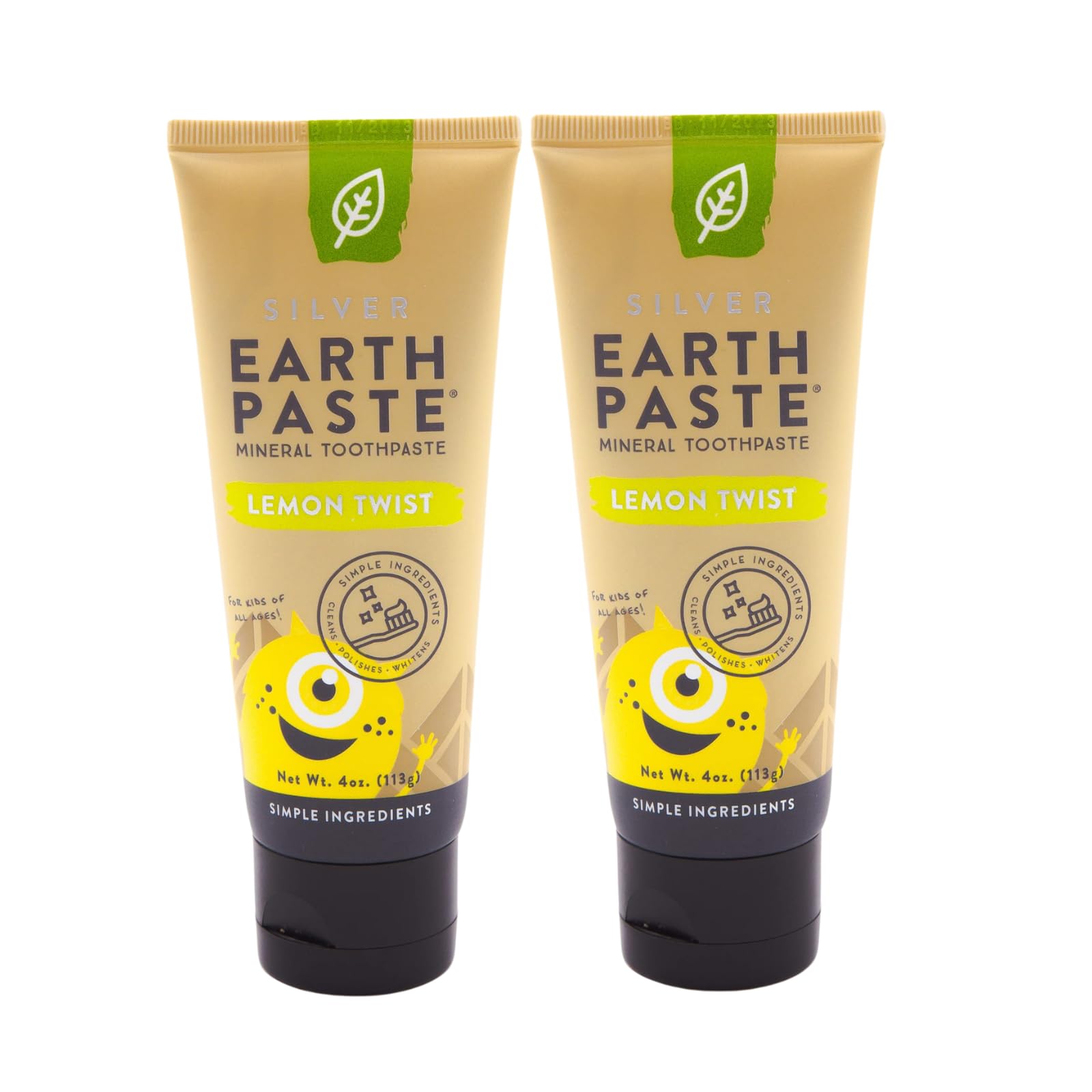 REDMOND Earthpaste frente del tubo mostrando etiqueta y limón, despierta frescura