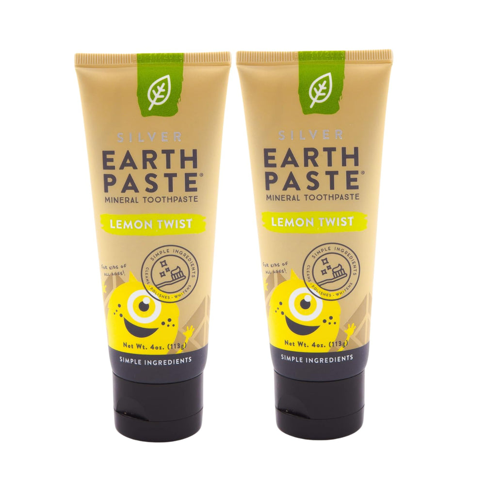REDMOND Earthpaste frente del tubo mostrando etiqueta y limón, despierta frescura