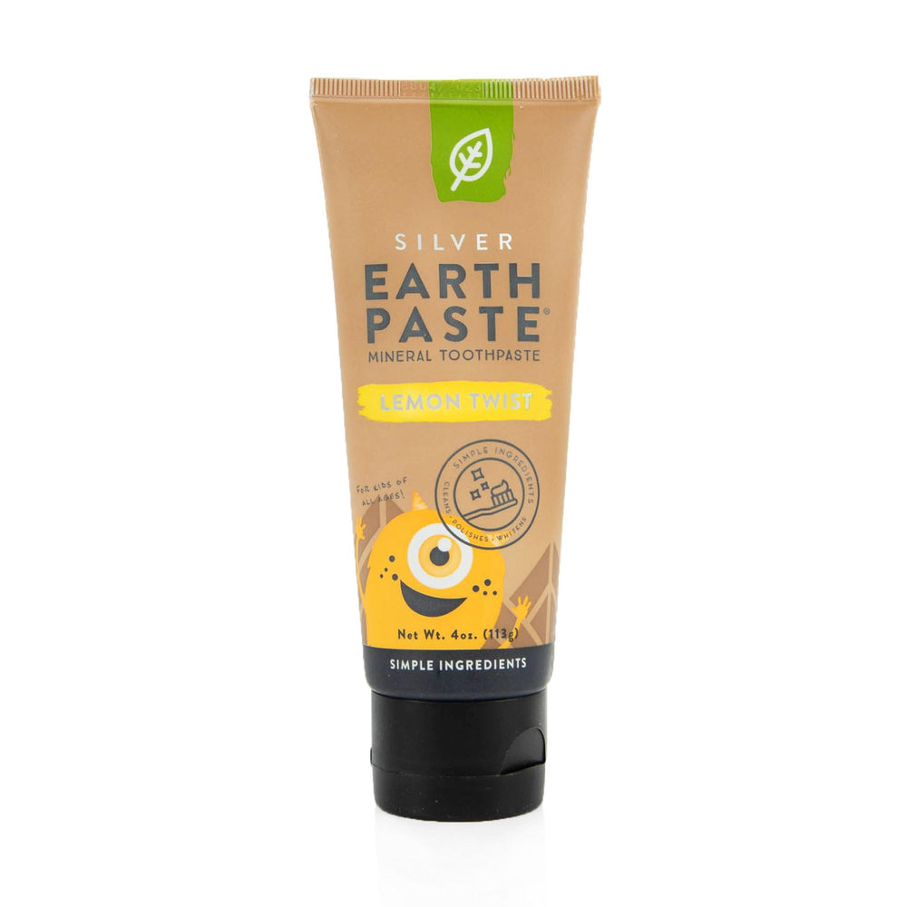 REDMOND Earthpaste frente del tubo mostrando etiqueta y aroma limón
