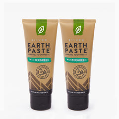 REDMOND Earthpaste Wintergreen frente del tubo muestra la etiqueta y beneficios naturales