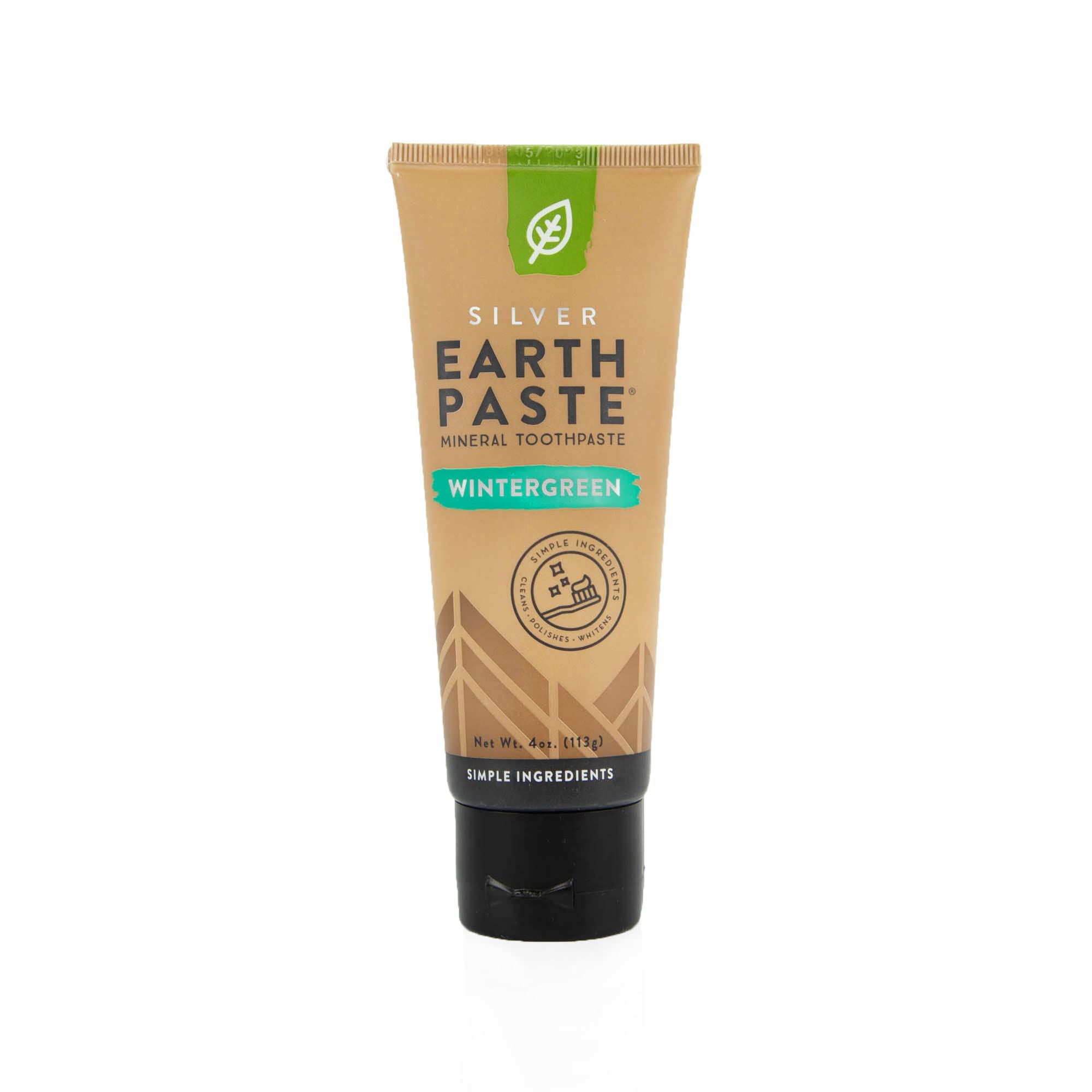 REDMOND Earthpaste tubo frontal mostrando etiqueta y beneficio limpieza natural