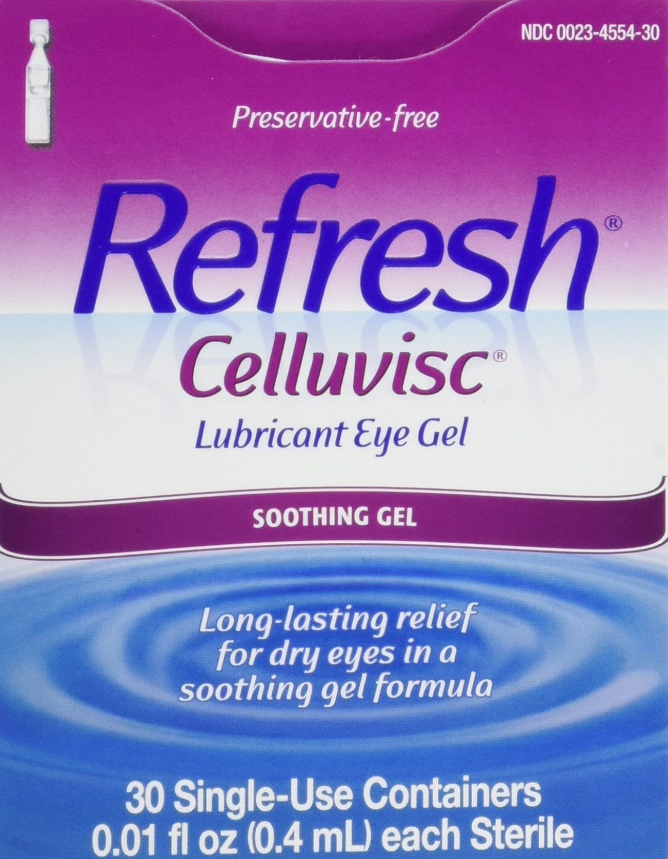 Refresh Celluvisc frente del envase, monodosis higiénicas para alivio duradero