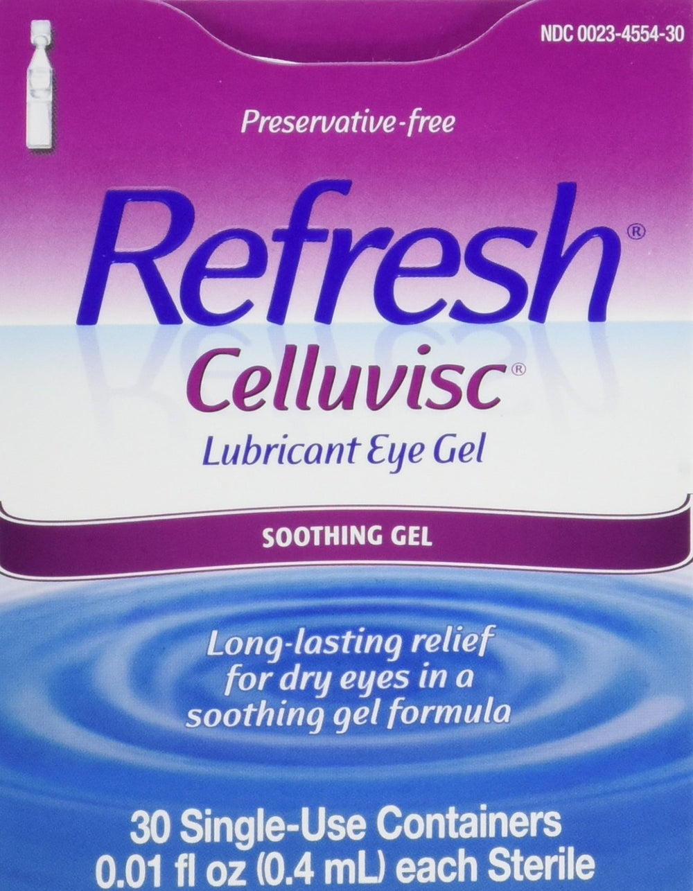 Refresh Celluvisc frente del envase, monodosis higiénicas para alivio duradero