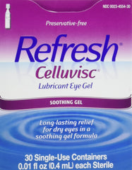 Refresh Celluvisc frente del envase, monodosis higiénicas para alivio duradero