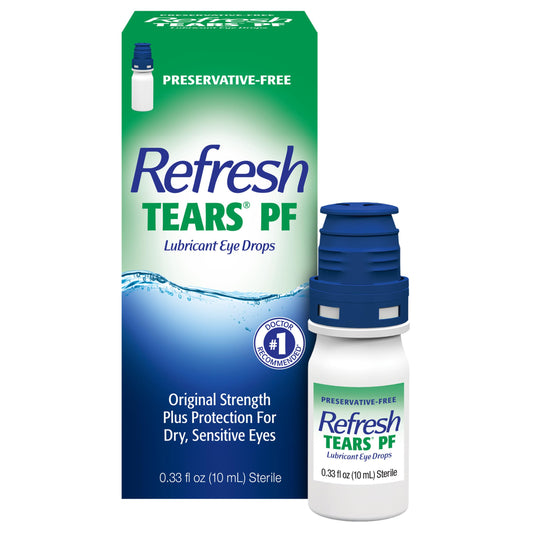 Refresh envase frontal mostrando tamaño y diseño, comodidad inmediata