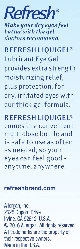 Mano aplicando gotas Refresh Liquigel para alivio inmediato