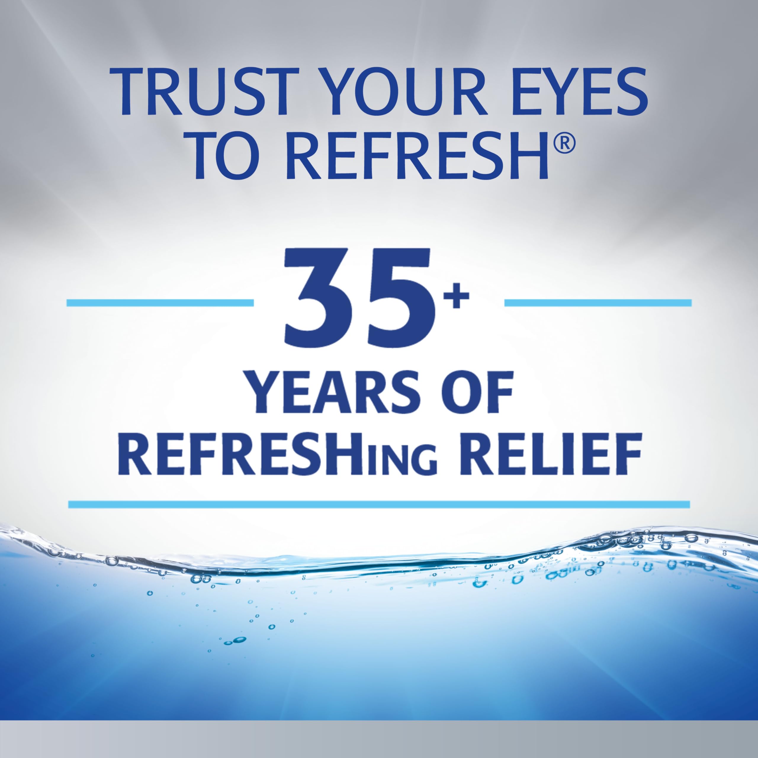 Refresh Optive Advanced primer plano de la solución clara que hidrata la superficie ocular