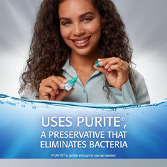 Primer plano de etiqueta Refresh Optive Advanced mostrando ingredientes y uso
