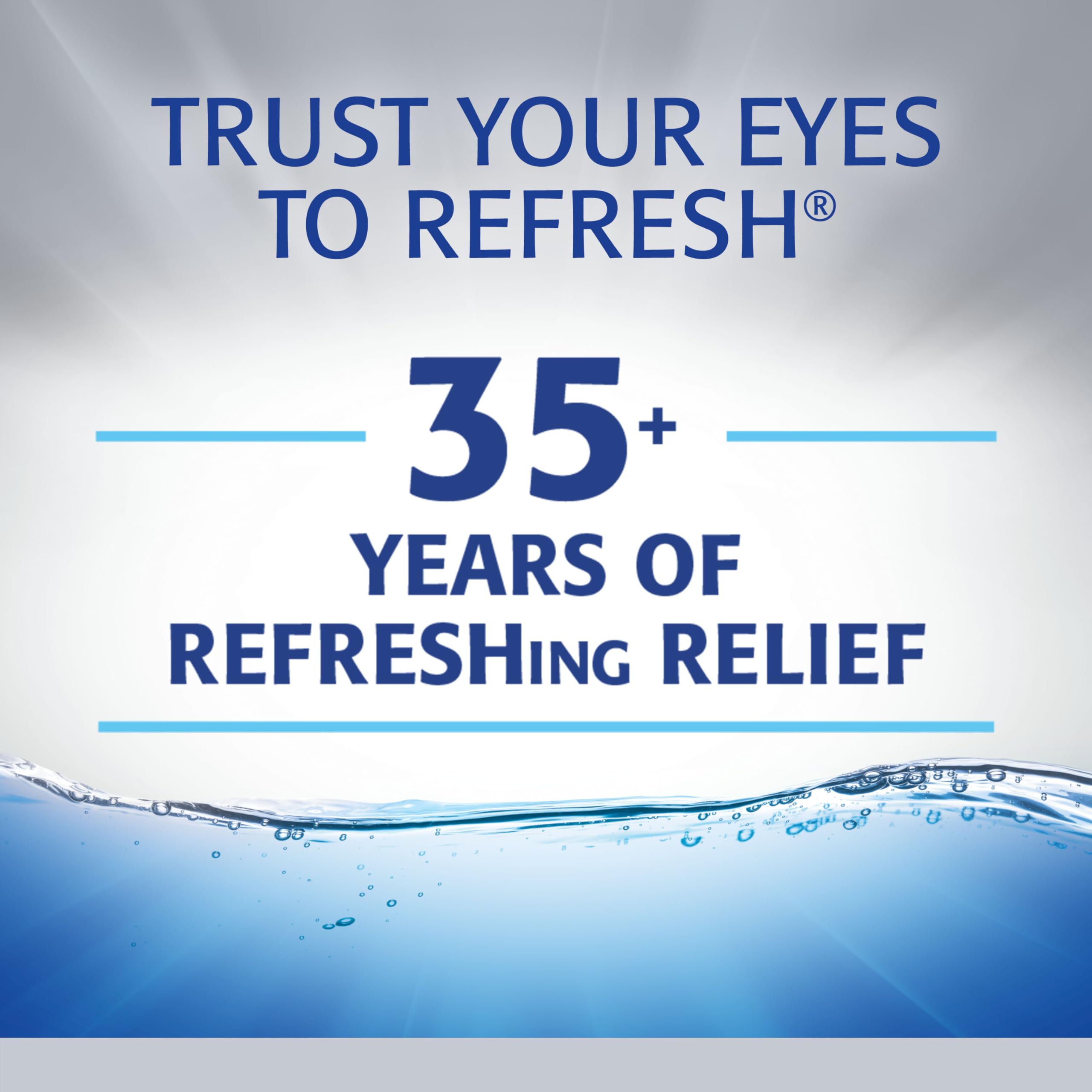 Gota transparente de Refresh Optive Advanced resaltando hidratación y lubricación