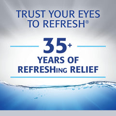 Gota transparente de Refresh Optive Advanced resaltando hidratación y lubricación