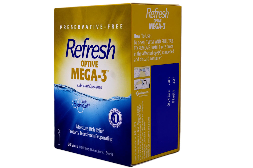 Refresh Optive aplicado en mano ilustrando facilidad de uso