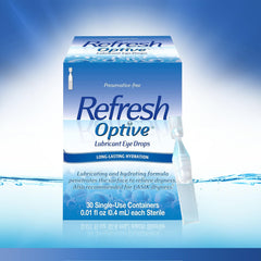 REFRESH OPTIVE detalle del vial y textura para ver la pureza del producto