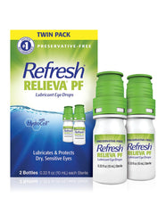 Refresh frasco frontal del paquete doble mostrando el envase y beneficio de esterilidad