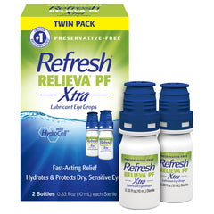 Refresh frasco frente del empaque mostrando el paquete doble y beneficio de protección