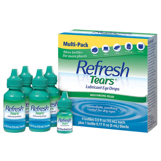 Refresh Tears frente del empaque mostrando unidades y facilidad de uso
