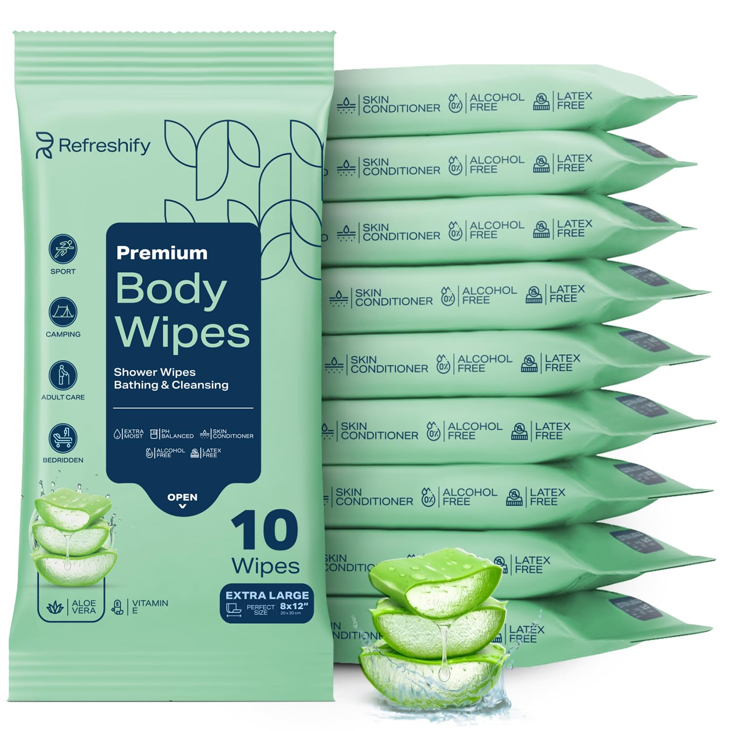 REFRESHIFY paquete frontal 10 bolsas resellables comodidad inmediata