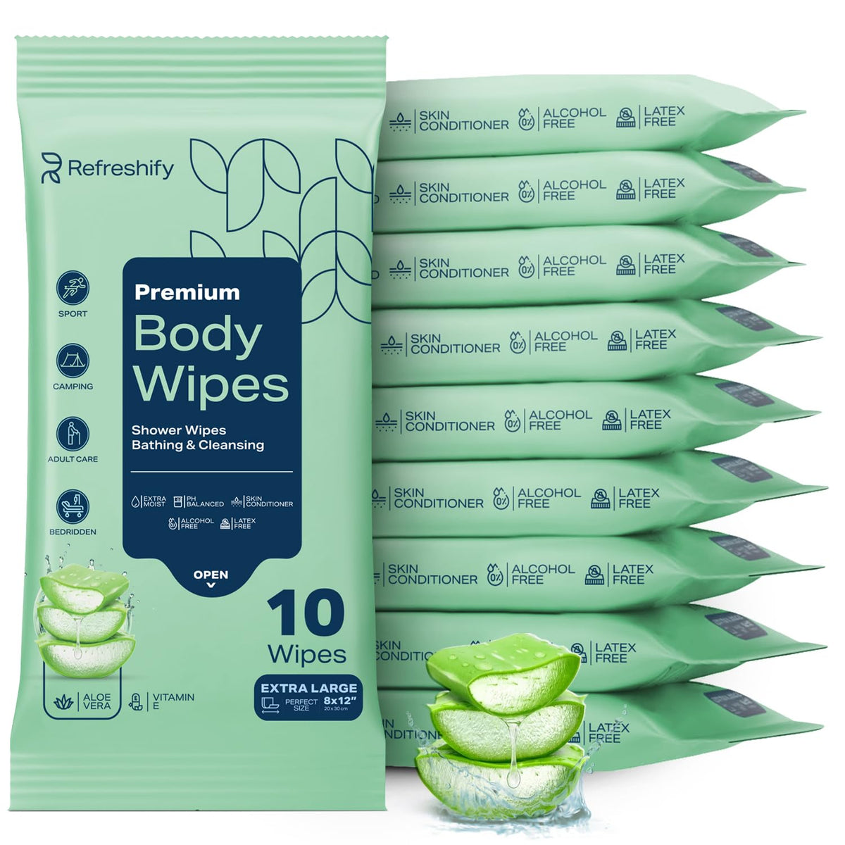 REFRESHIFY paquete frontal 10 bolsas resellables comodidad inmediata