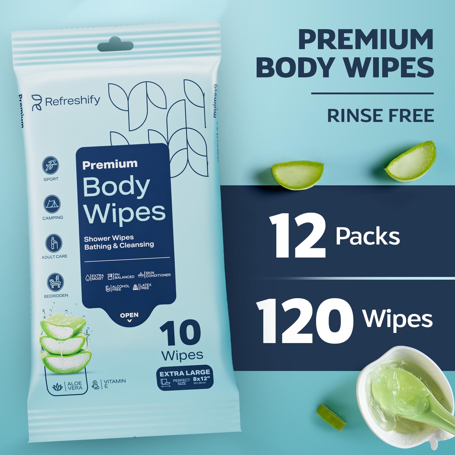 REFRESHIFY toallitas usadas después del gimnasio, refrescan y eliminan olores
