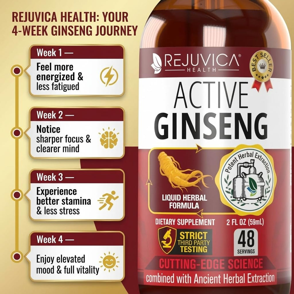 Rejuvica Health etiqueta con ingredientes y proceso de extracción en frío
