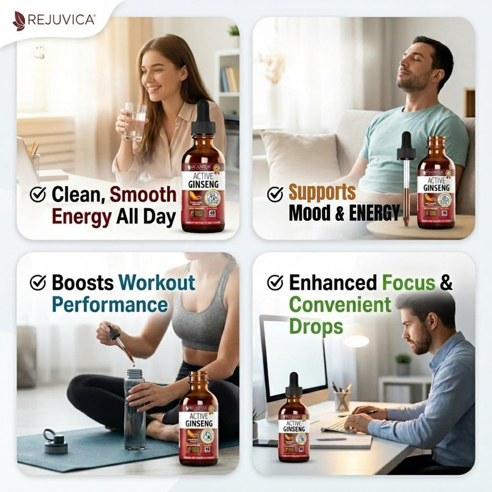 Rejuvica Health textura del extracto líquido, apariencia pura y clara