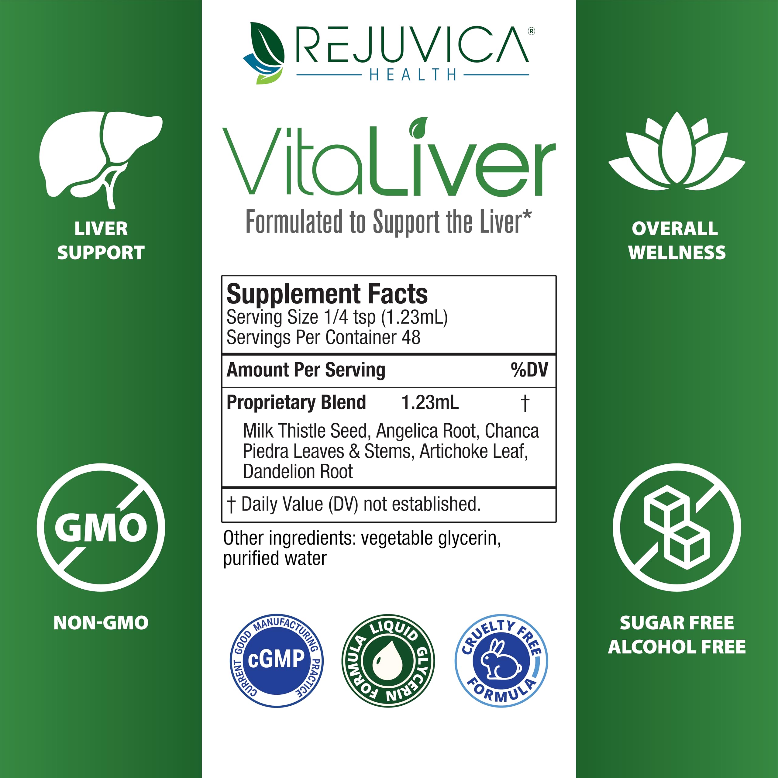 Rejuvica VitaLiver en cocina junto a ingredientes naturales que inspira uso diario