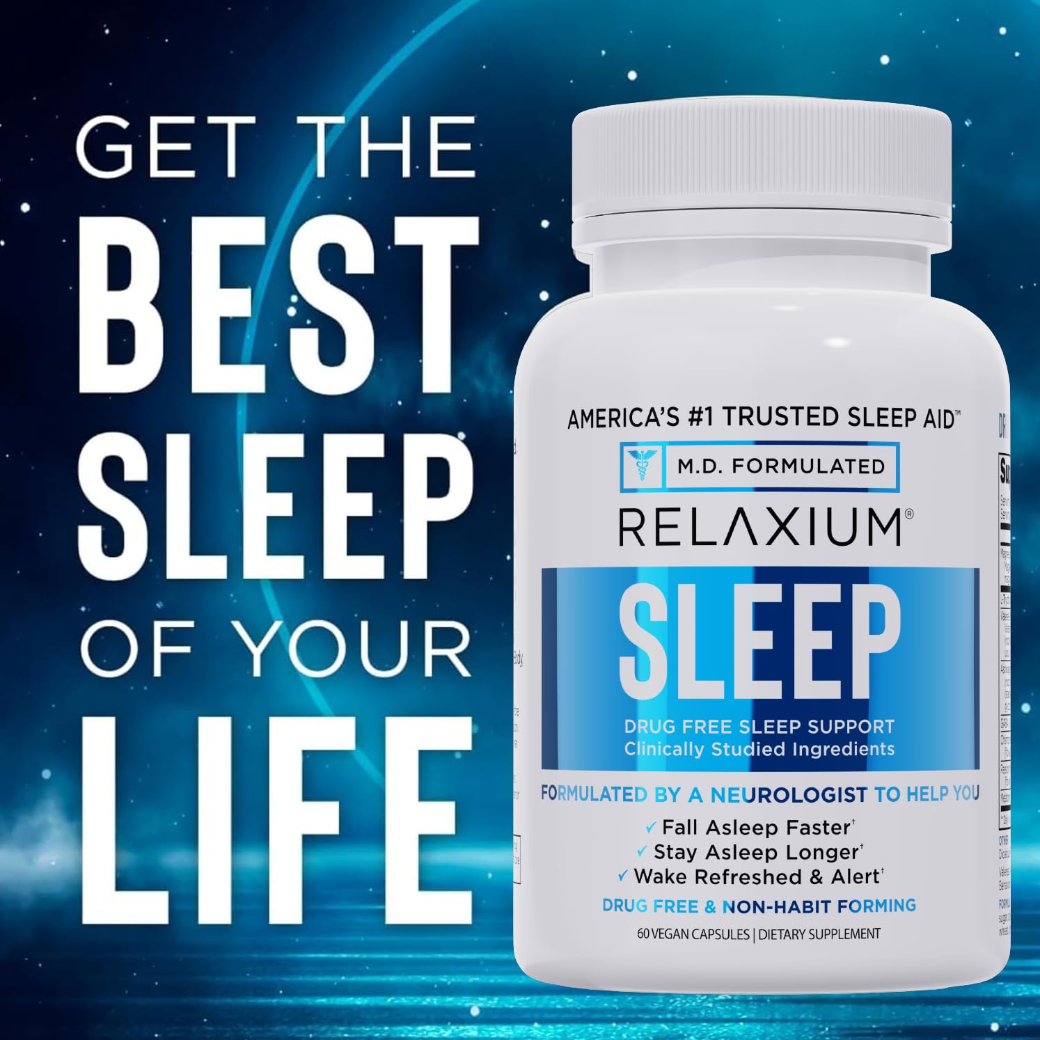 Relaxium en escena de dormitorio transmitiendo tranquilidad nocturna