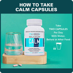 Etiqueta de Relaxium Calm con lista de ingredientes y dosis claras