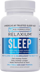 Relaxium frente del empaque mostrando 30 días y beneficios de sueño