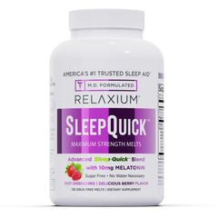 Relaxium Sleep Quick Melts vista frontal, presentación clara y atractiva