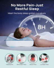 Releep almohada con usuario boca arriba y soporte para la nuca