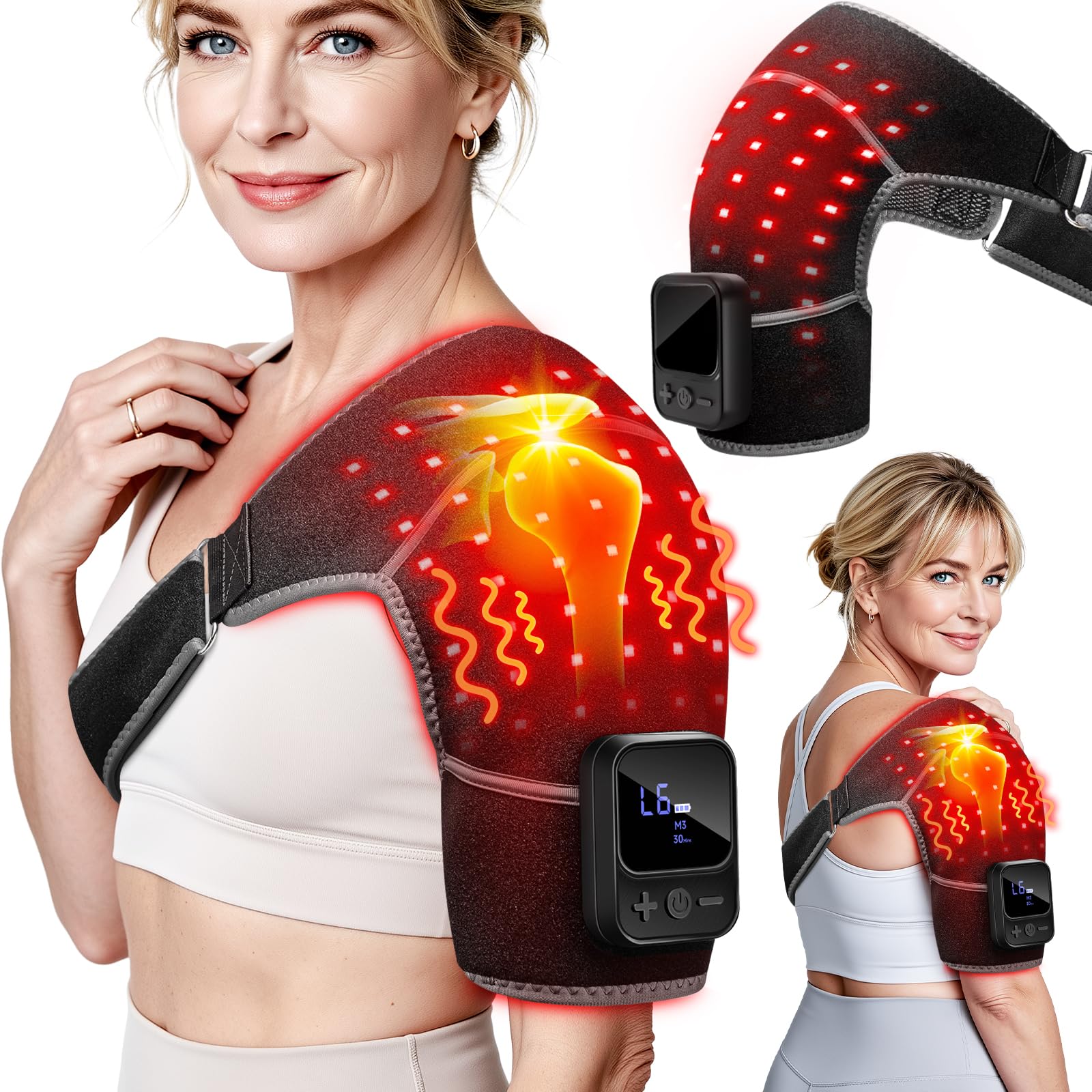 RELEXNOW vista frontal de la funda de hombro mostrando su diseño portátil y ajuste