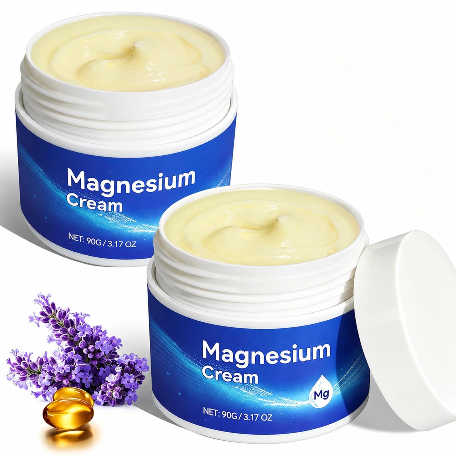 ReliCo frasco frontal del pack de crema de magnesio mostrando presentación y ahorro
