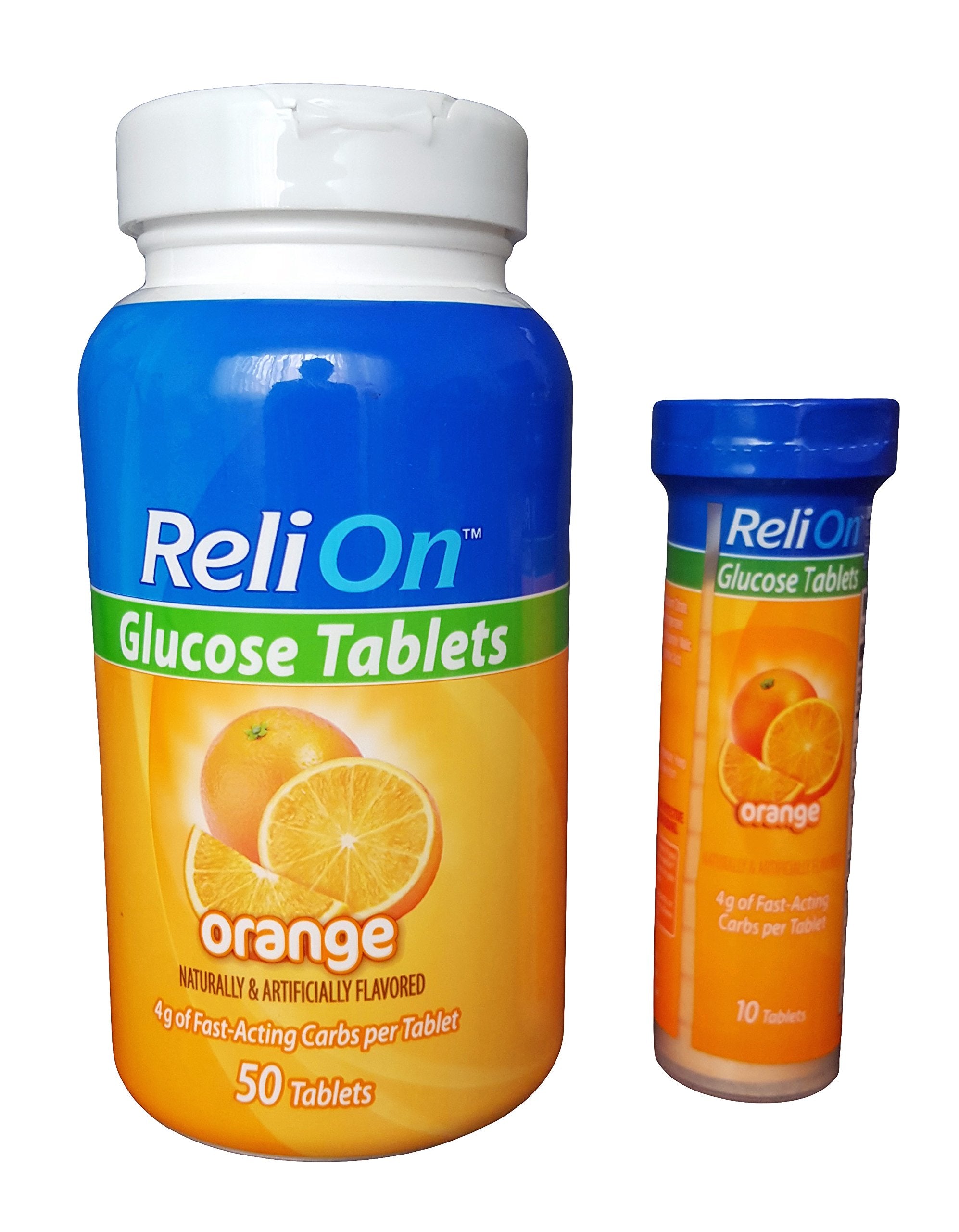 Reli On frasco 50 tabletas naranja mostrando presentación y conveniencia