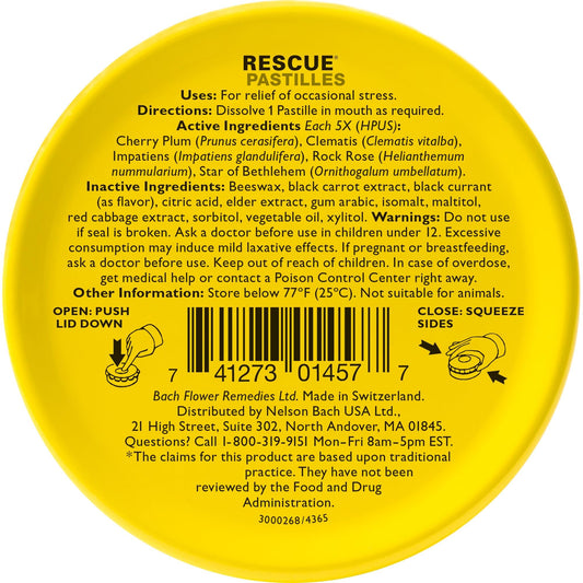 Pastillas Remedio Rescate en la mano, lista para uso en viaje o reunión