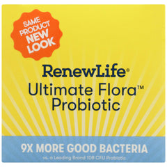 Renew Life frasco y caja en presentación para almacenamiento seguro