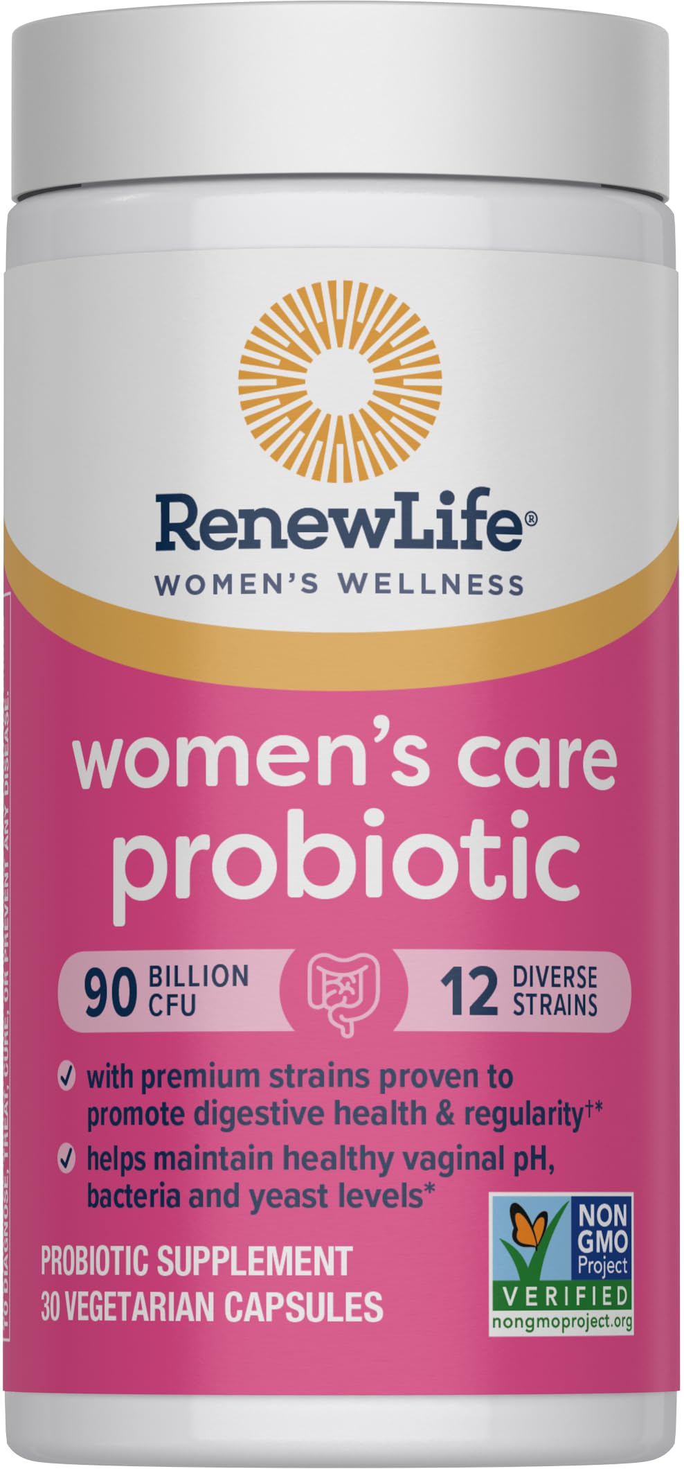 Renew Life botella en mano para mostrar tamaño y porción diaria